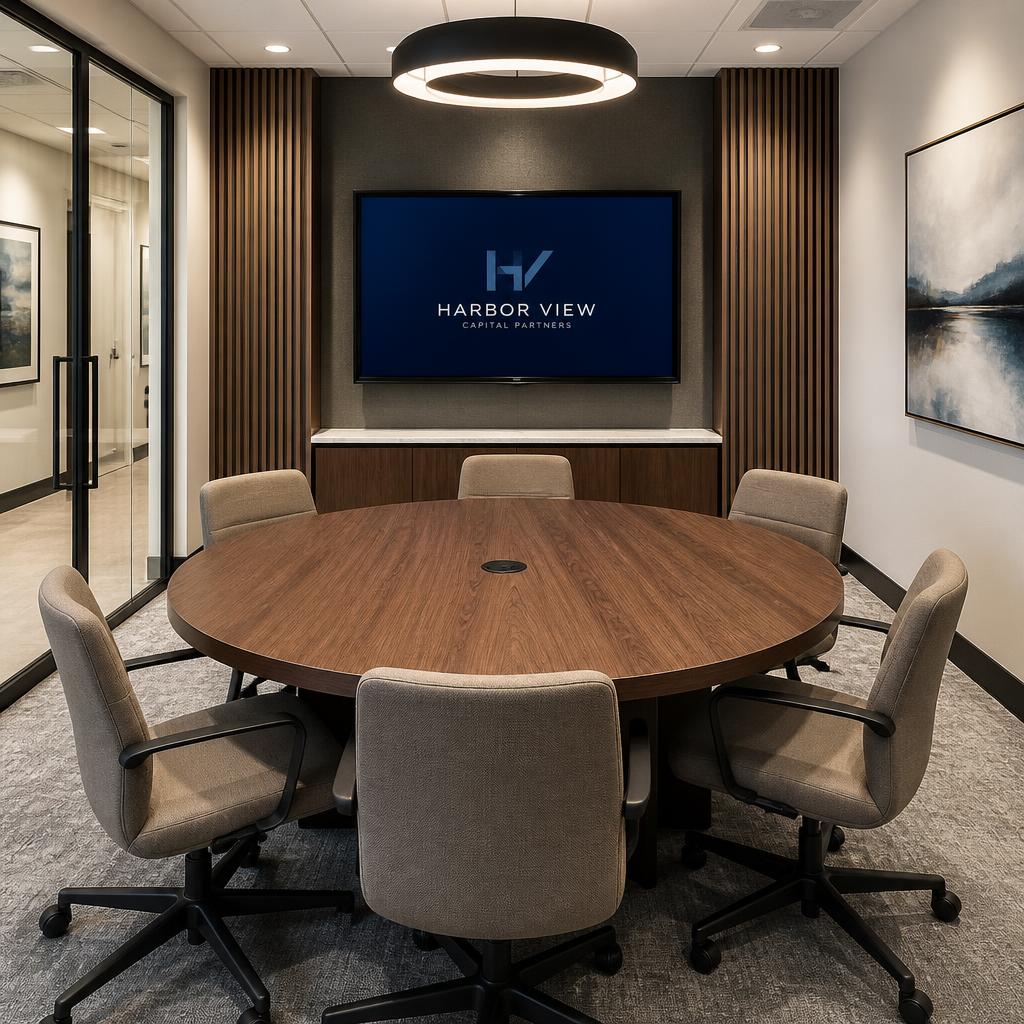 Fumed oak boardroom table