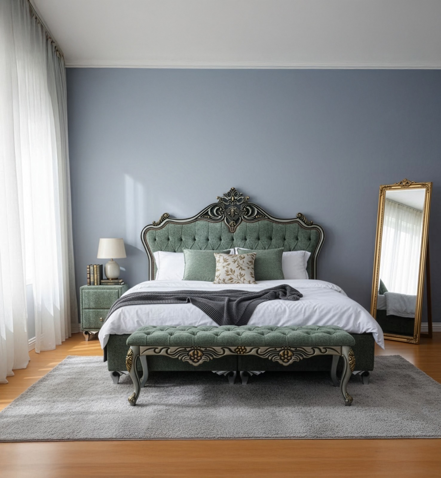 Emerald Tufted Bedroom