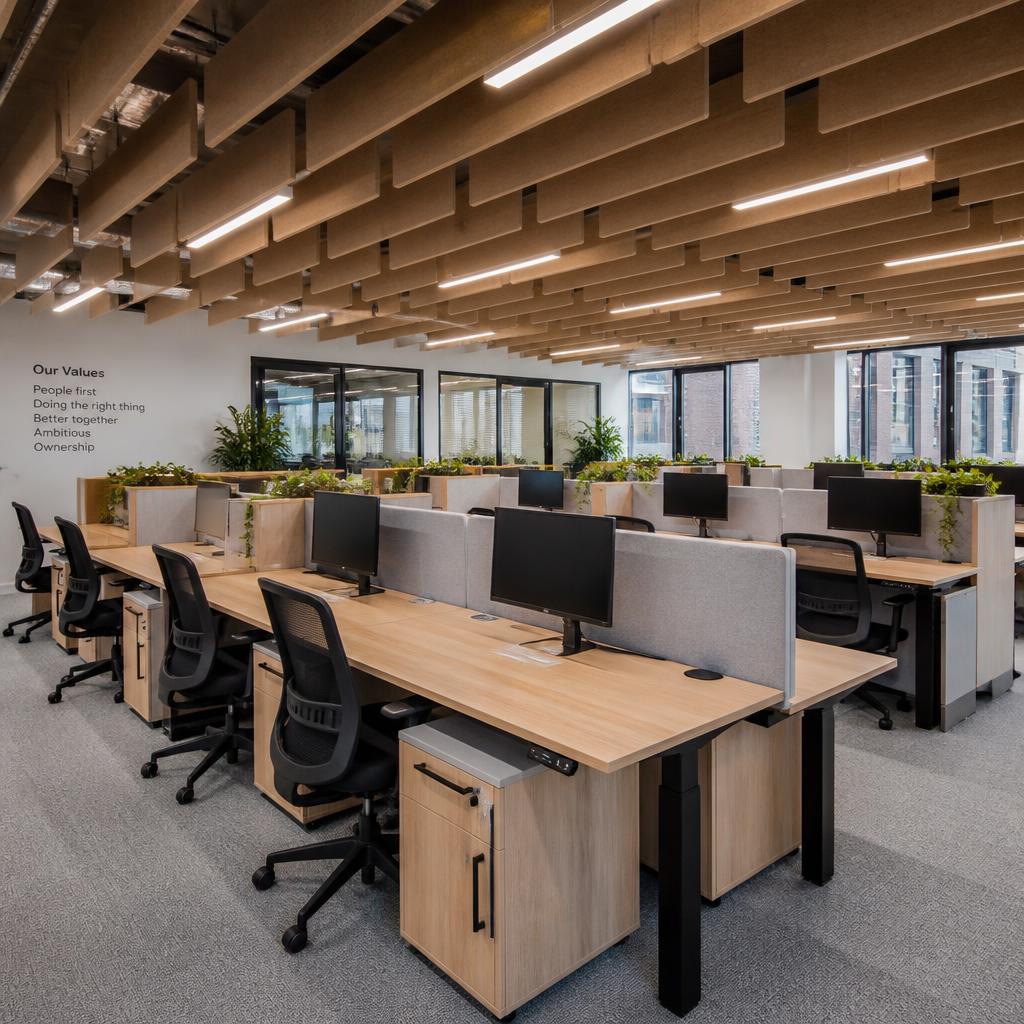 Edge-banded reception counter